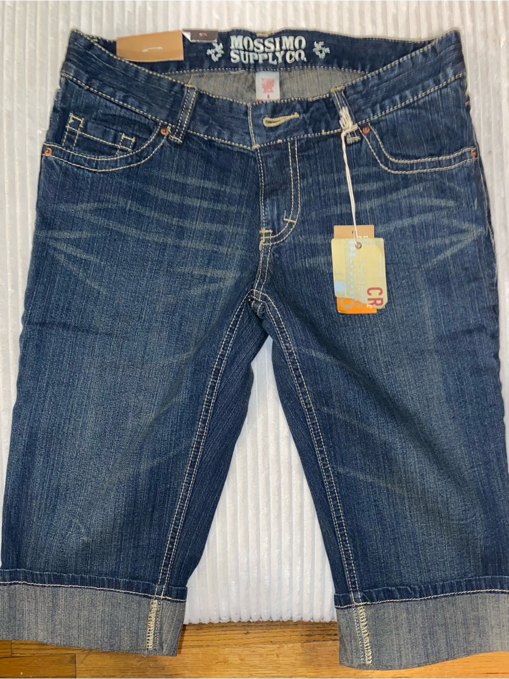 Mossimo Supply Co. Dark Blue Cuffed Denim Shorts